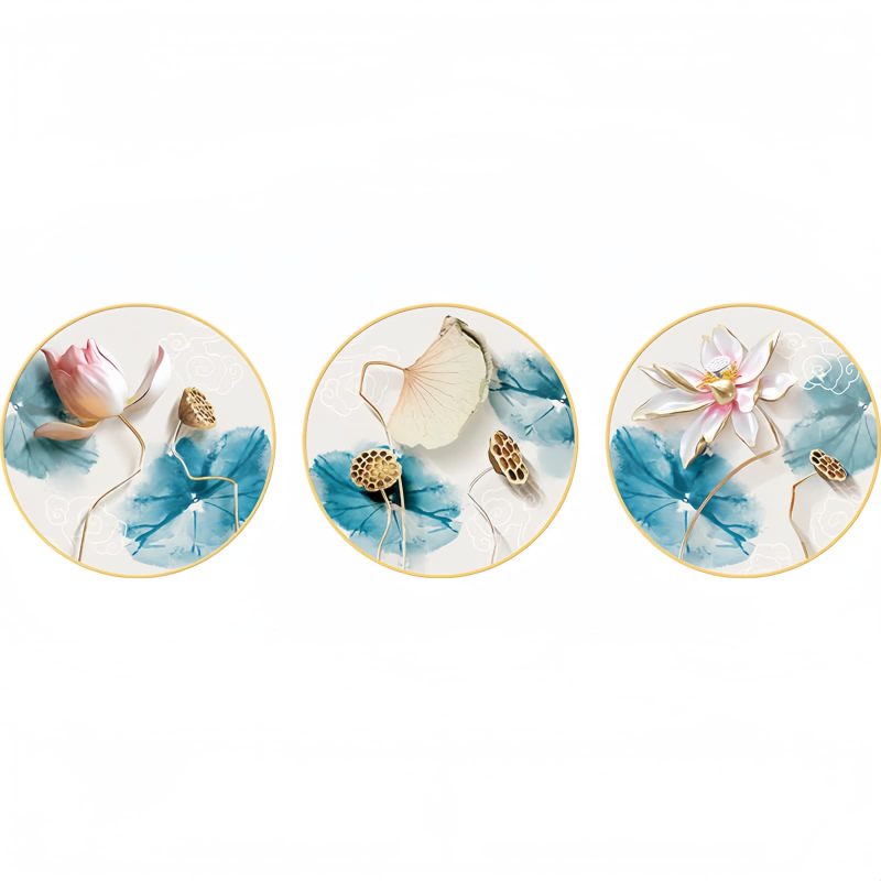 Pegatinas de Arte en Pared de Flor de Loto de PVC PVC Lotus Flower Wall Art Stickers