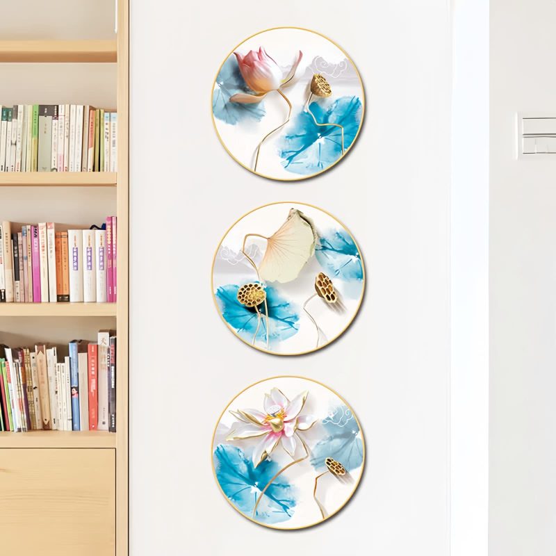 Pegatinas de Arte en Pared de Flor de Loto de PVC PVC Lotus Flower Wall Art Stickers