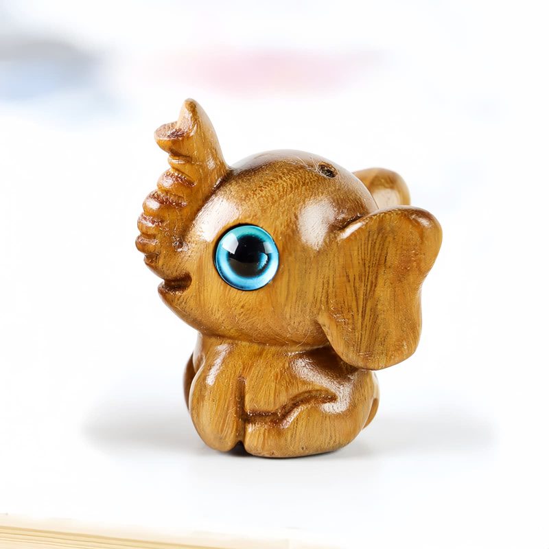 Miniatura de Sândalo Vermelho: Elefante Protetor Red Sandalwood Mini Elephant Decoration