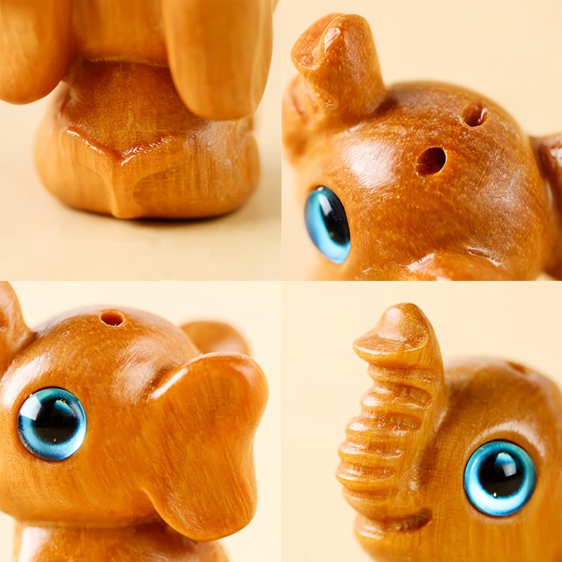 Miniatura de Sândalo Vermelho: Elefante Protetor Red Sandalwood Mini Elephant Decoration