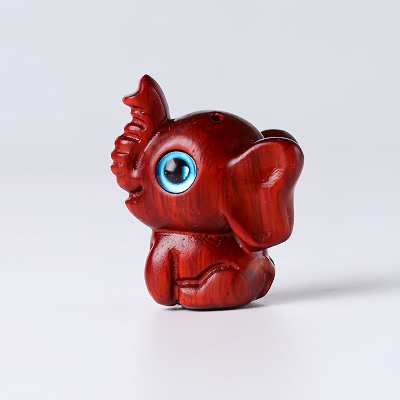 Miniatura de Sândalo Vermelho: Elefante Protetor Red Sandalwood Mini Elephant Decoration