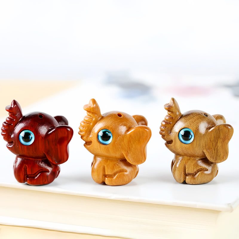 Miniatura de Sândalo Vermelho: Elefante Protetor Red Sandalwood Mini Elephant Decoration