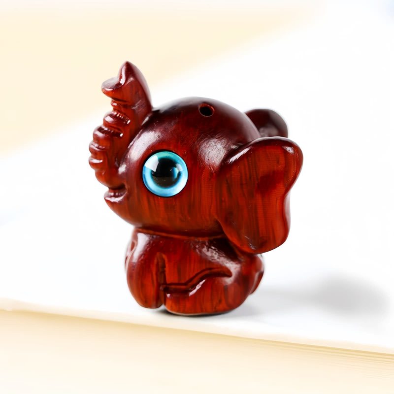Miniatura de Sândalo Vermelho: Elefante Protetor Red Sandalwood Mini Elephant Decoration