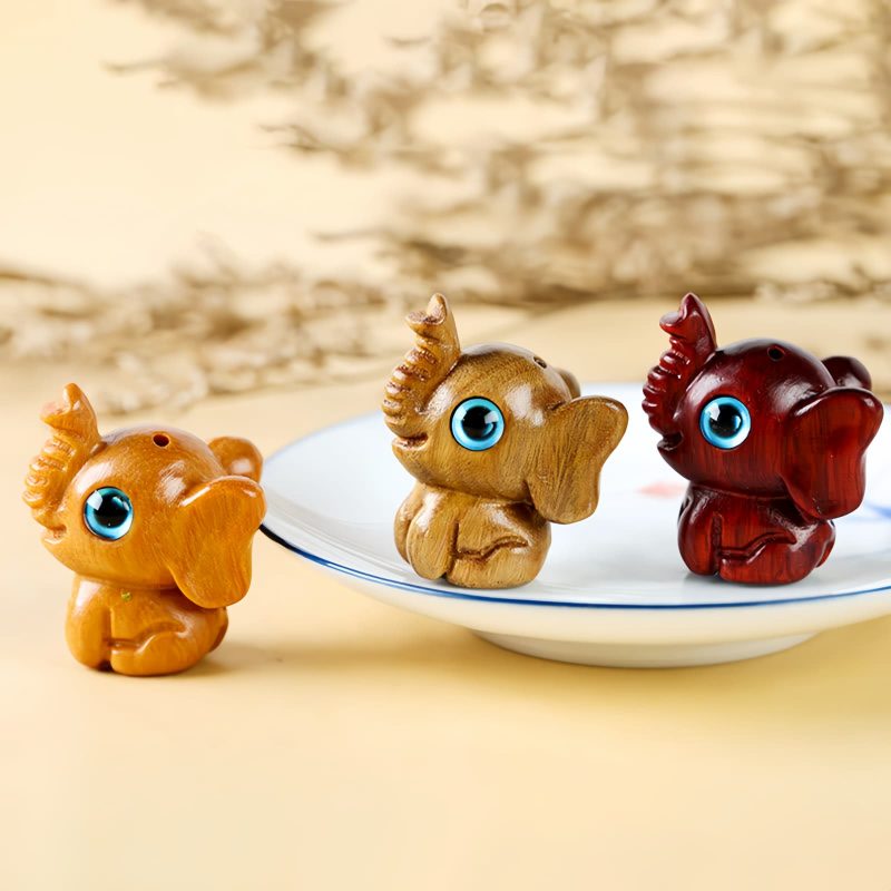Miniatura de Sândalo Vermelho: Elefante Protetor Red Sandalwood Mini Elephant Decoration