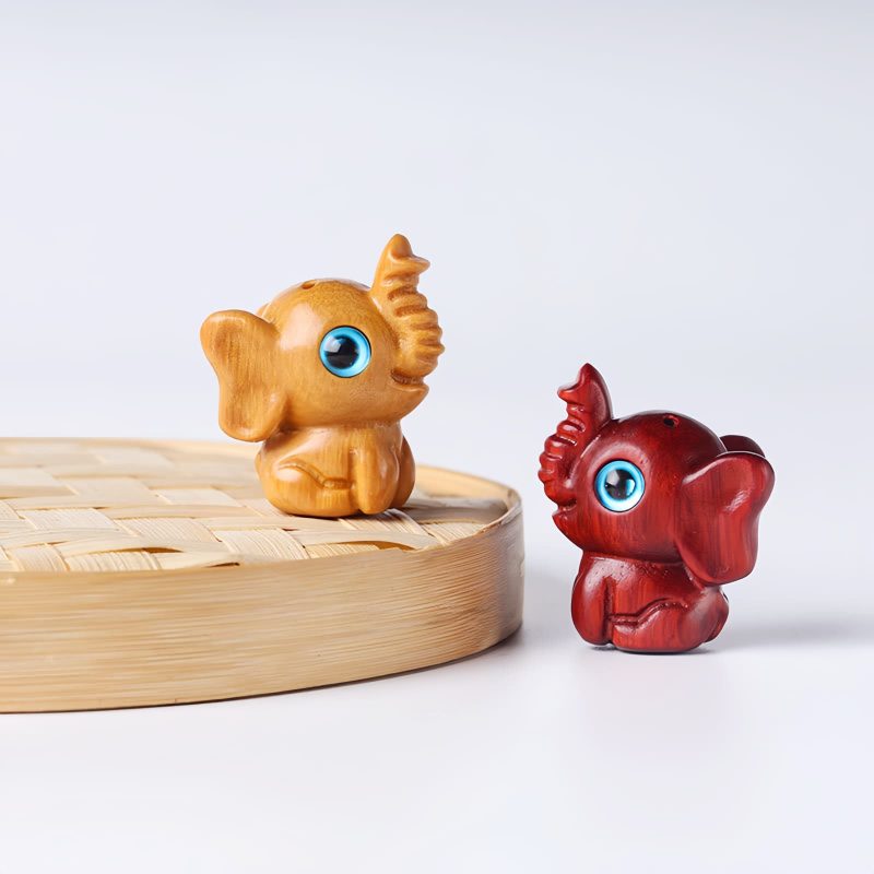 Miniatura de Sândalo Vermelho: Elefante Protetor Red Sandalwood Mini Elephant Decoration