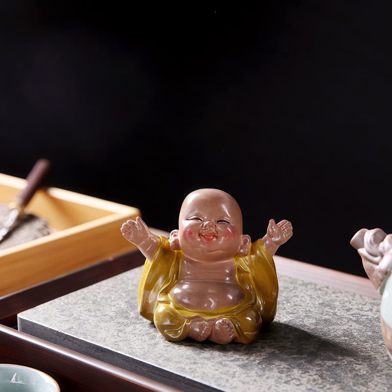 Figura de Buda Ríe de Resina con Cambio de Color Resin Color Changing Laughing Buddha Figurine