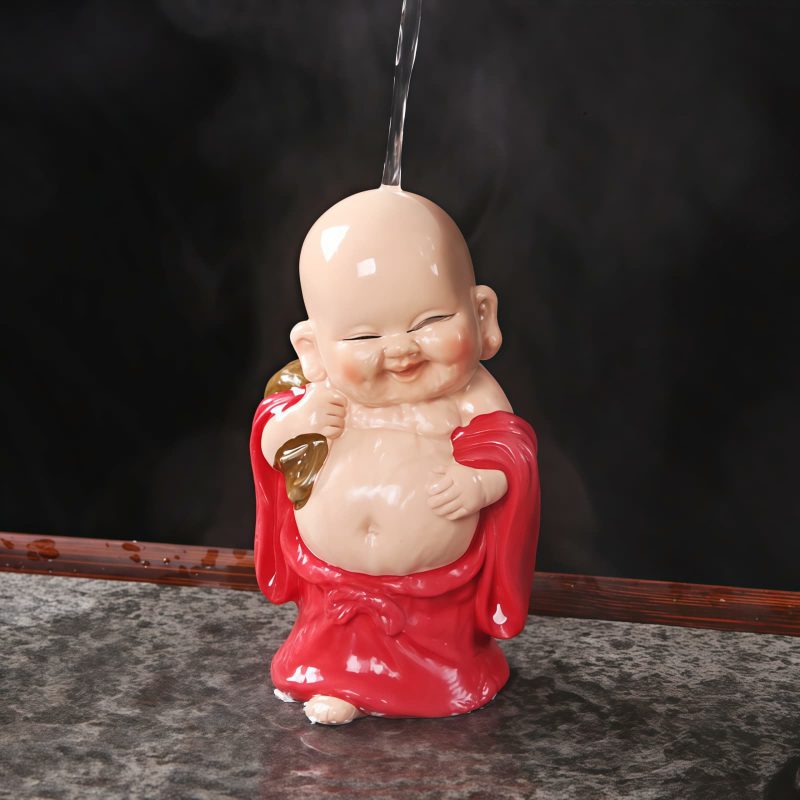 Figura de Buda Ríe de Resina con Cambio de Color Resin Color Changing Laughing Buddha Figurine