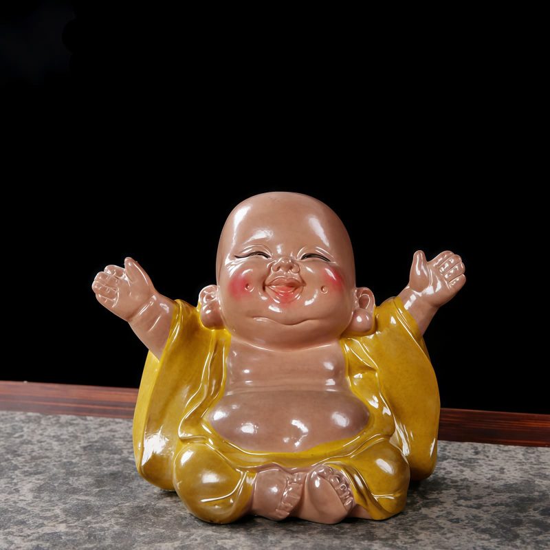 Figura de Buda Ríe de Resina con Cambio de Color Resin Color Changing Laughing Buddha Figurine
