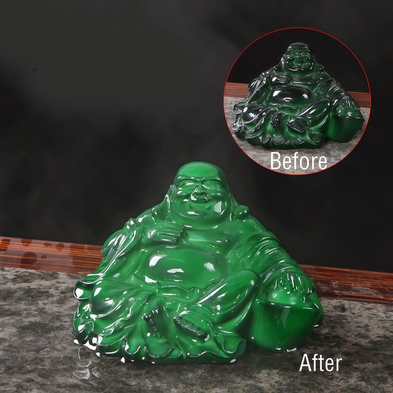 Figura de Buda Ríe de Resina con Cambio de Color Resin Color Changing Laughing Buddha Figurine
