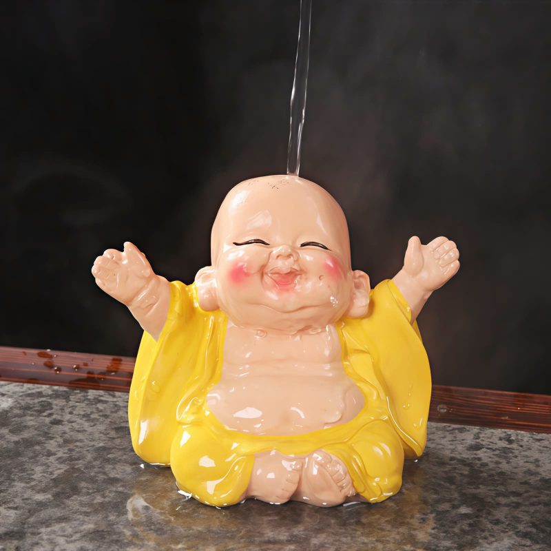 Figura de Buda Ríe de Resina con Cambio de Color Resin Color Changing Laughing Buddha Figurine