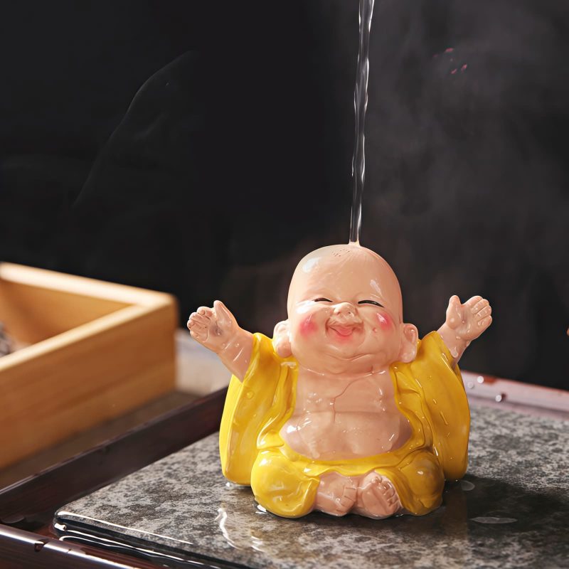 Figura de Buda Ríe de Resina con Cambio de Color Resin Color Changing Laughing Buddha Figurine