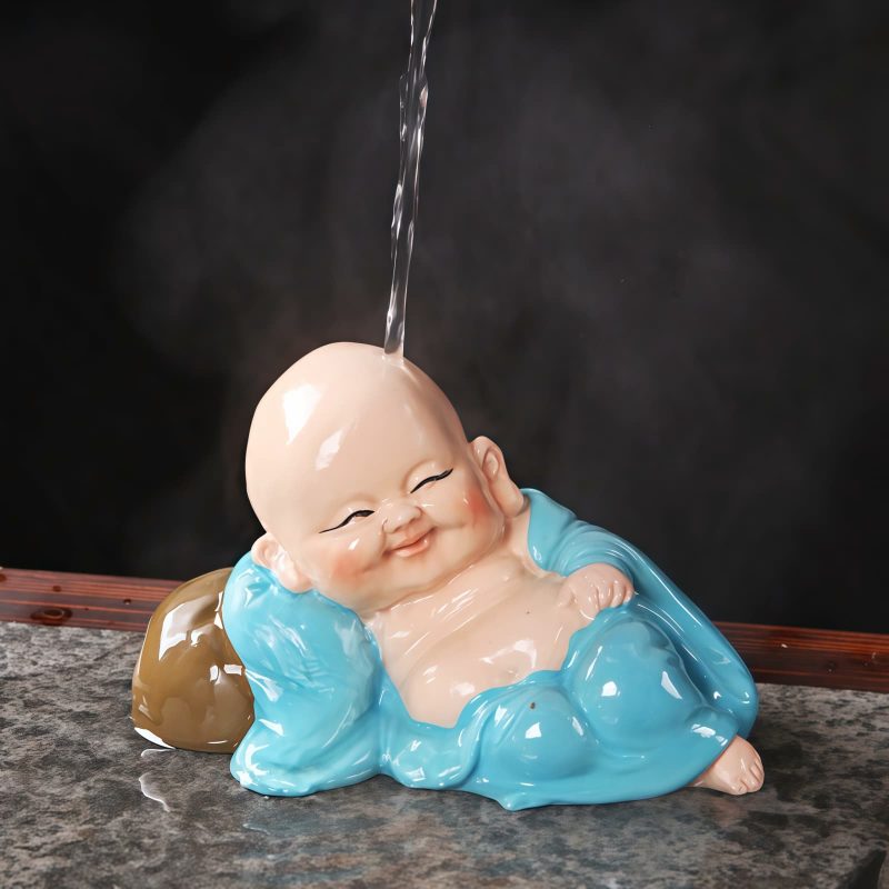 Figura de Buda Ríe de Resina con Cambio de Color Resin Color Changing Laughing Buddha Figurine