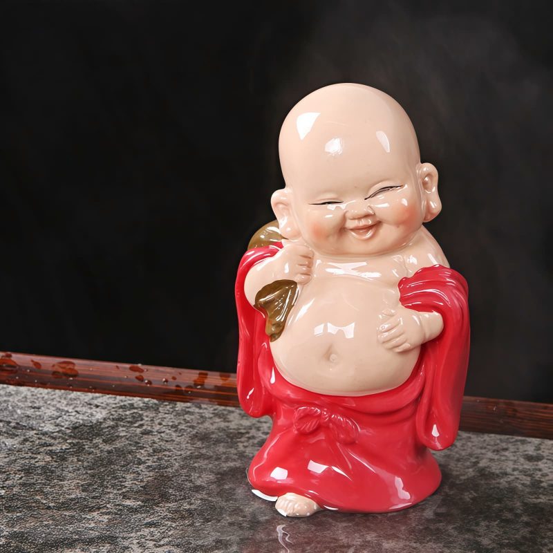 Figura de Buda Ríe de Resina con Cambio de Color Resin Color Changing Laughing Buddha Figurine