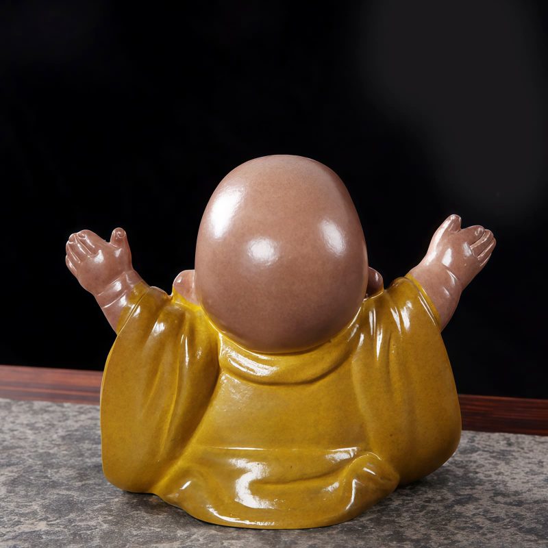 Figura de Buda Ríe de Resina con Cambio de Color Resin Color Changing Laughing Buddha Figurine