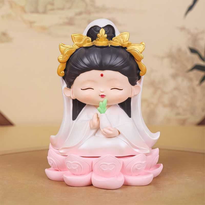 Estatua de Loto de Avalokiteshvara de Resina para la Decoración Armoniosa del Hogar Resin Avalokitesvara Lotus Statue for Harmony Home Decor