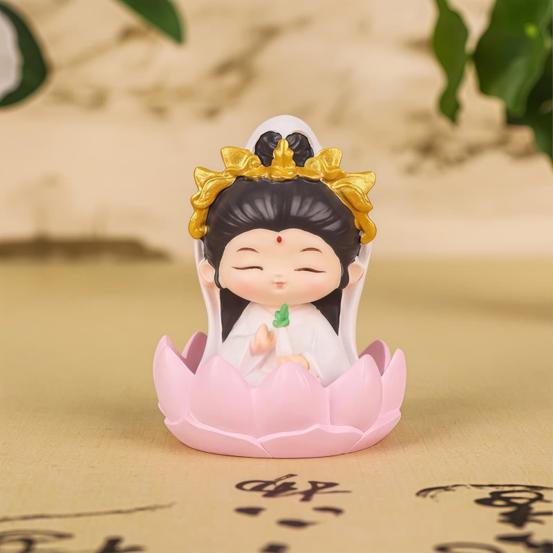 Estatua de Loto de Avalokiteshvara de Resina para la Decoración Armoniosa del Hogar Resin Avalokitesvara Lotus Statue for Harmony Home Decor
