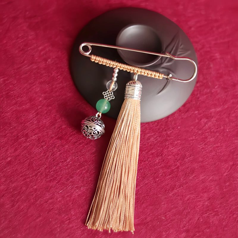 Broche de Borlas con Campana de Cobre Retro Retro Copper Bell Tassels Brooch