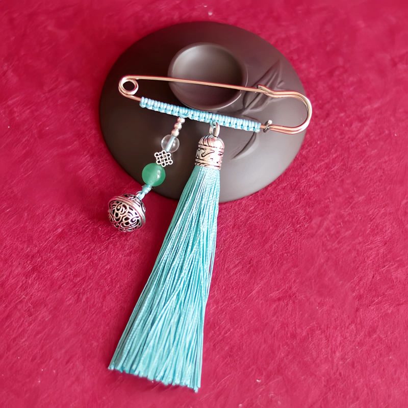 Broche de Borlas con Campana de Cobre Retro Retro Copper Bell Tassels Brooch