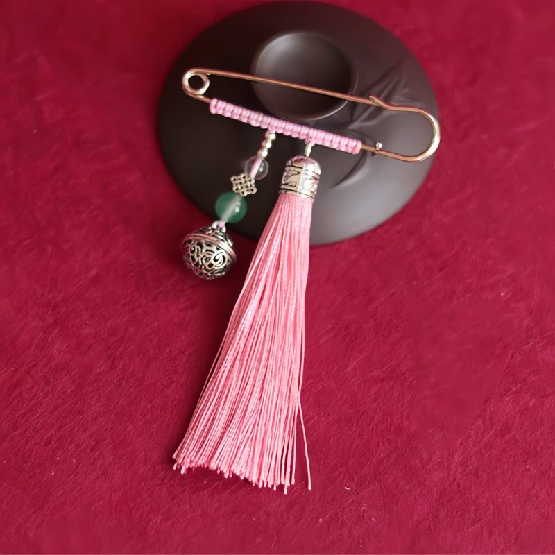 Broche de Borlas con Campana de Cobre Retro Retro Copper Bell Tassels Brooch