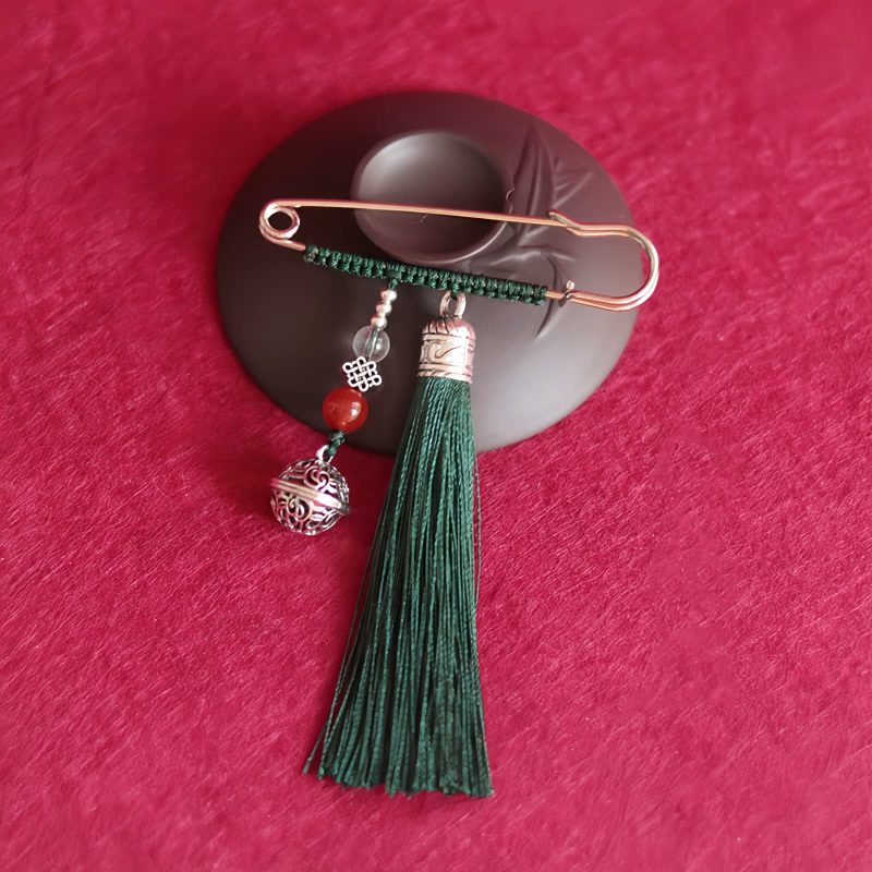 Broche de Borlas con Campana de Cobre Retro Retro Copper Bell Tassels Brooch