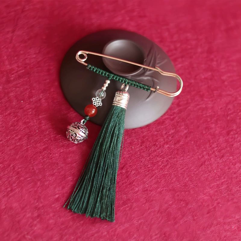 Broche de Borlas con Campana de Cobre Retro Retro Copper Bell Tassels Brooch