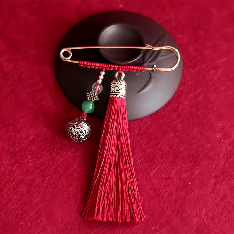 Broche de Borlas con Campana de Cobre Retro Retro Copper Bell Tassels Brooch
