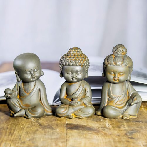 Estatua de Ksitigarbha Guanyin de Resina con Efecto Óxido Estatua de Ksitigarbha Guanyin de Resina con Efecto Óxido
