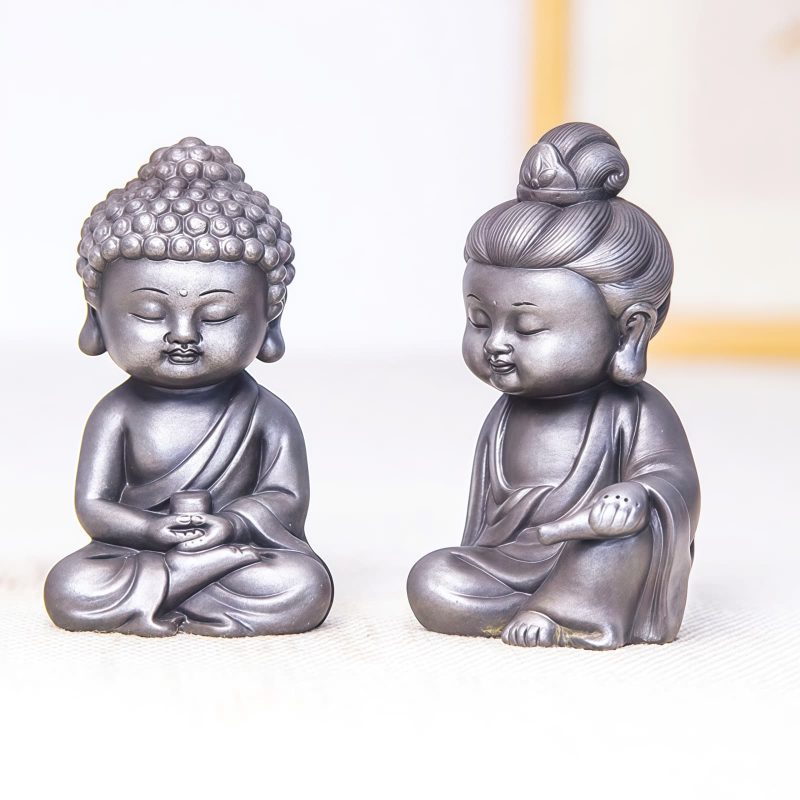 鉄粉錆仕上げレジン製 地蔵菩薩 観音菩薩 釈迦如来像 Rust Cast Resin Ksitigarbha Guanyin Statue