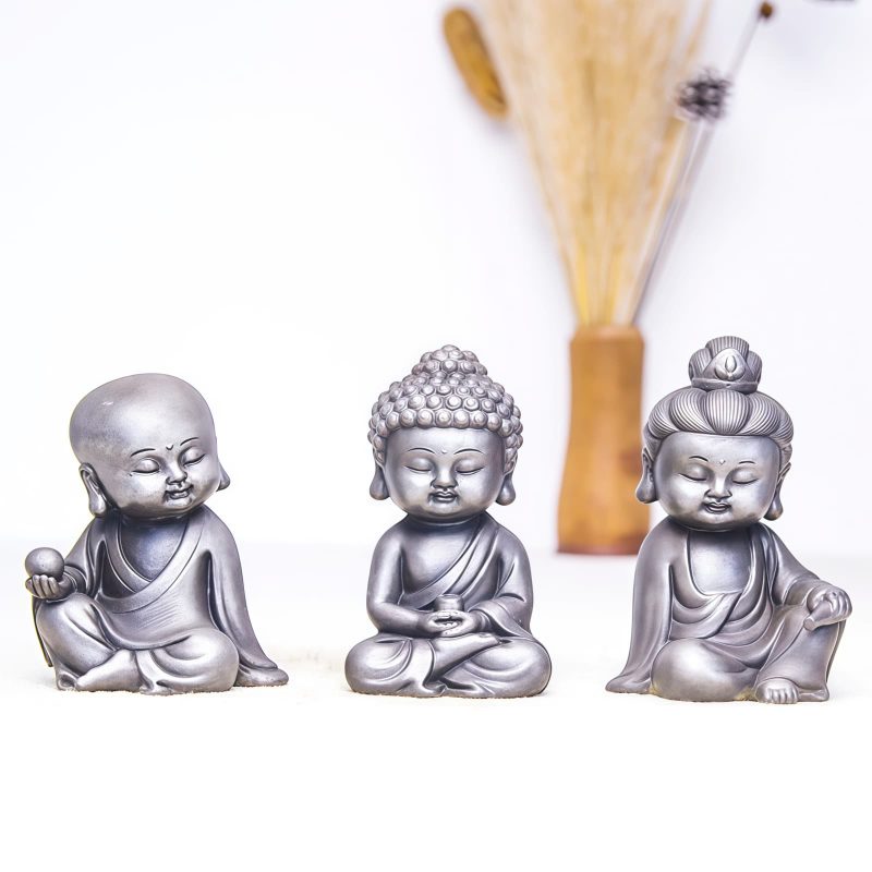 鉄粉錆仕上げレジン製 地蔵菩薩 観音菩薩 釈迦如来像 Rust Cast Resin Ksitigarbha Guanyin Statue