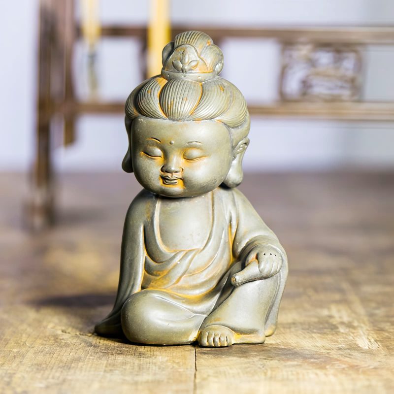 鉄粉錆仕上げレジン製 地蔵菩薩 観音菩薩 釈迦如来像 Rust Cast Resin Ksitigarbha Guanyin Statue