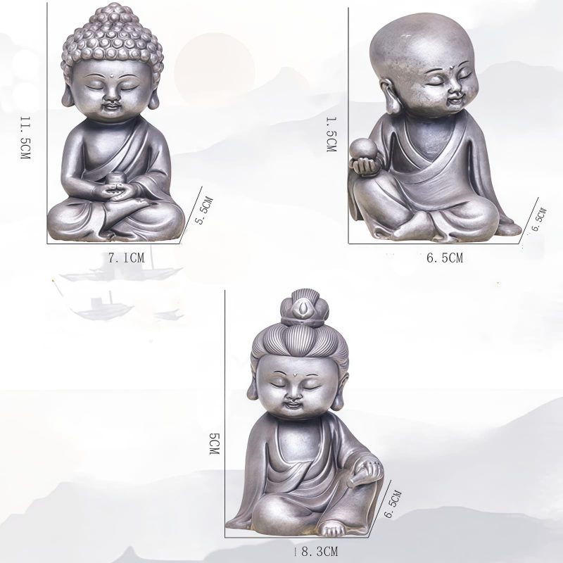 鉄粉錆仕上げレジン製 地蔵菩薩 観音菩薩 釈迦如来像 Rust Cast Resin Ksitigarbha Guanyin Statue