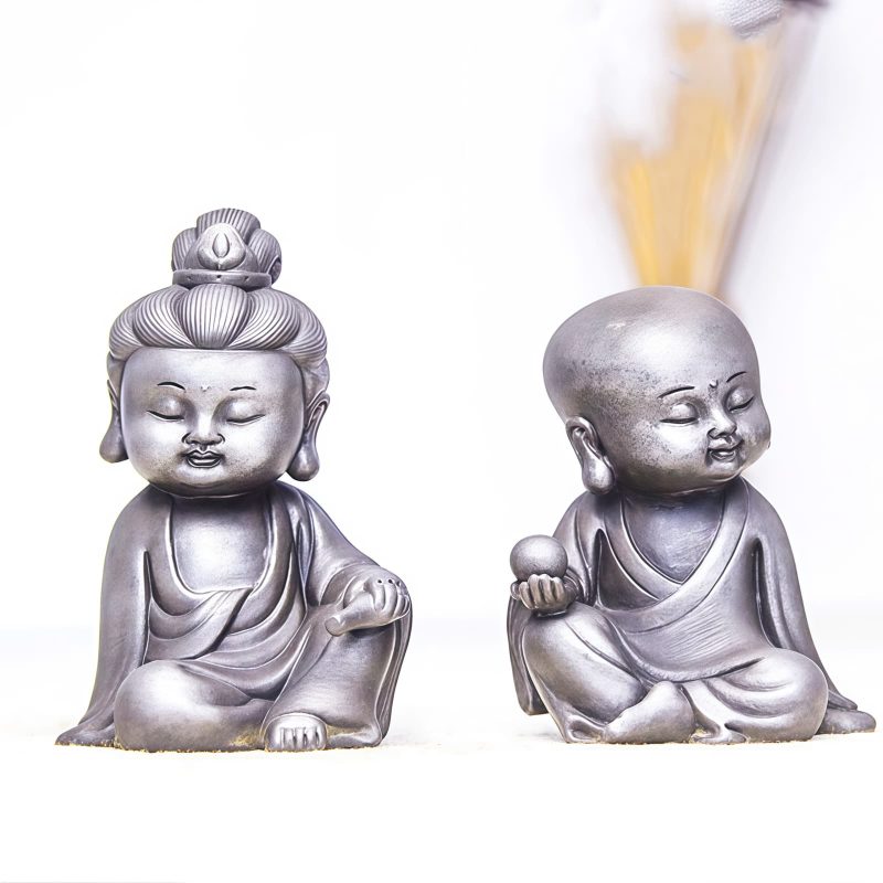 鉄粉錆仕上げレジン製 地蔵菩薩 観音菩薩 釈迦如来像 Rust Cast Resin Ksitigarbha Guanyin Statue