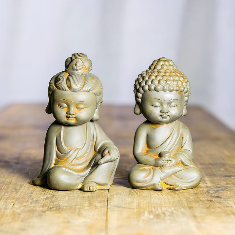 鉄粉錆仕上げレジン製 地蔵菩薩 観音菩薩 釈迦如来像 Rust Cast Resin Ksitigarbha Guanyin Statue