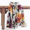 Chal Bufanda con Estampa de Mariposas y Flores Tibetanas Tibetan Butterfly Flower Print Shawl