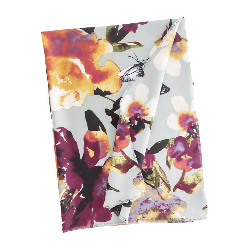 Chal Bufanda con Estampa de Mariposas y Flores Tibetanas Tibetan Butterfly Flower Print Shawl