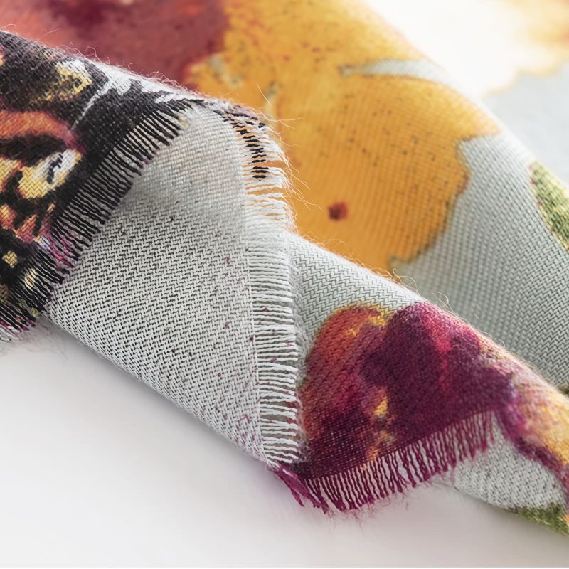 Chal Bufanda con Estampa de Mariposas y Flores Tibetanas Tibetan Butterfly Flower Print Shawl