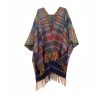 Chale Tibetano con Borlas Onduladas y Colores Vibrantes Tibetan Colorful Wavy Tassel Shawl