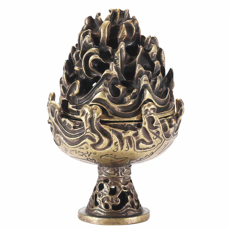 Quemador de Incienso Miniatura de Aleación de Cobre Tibetano Tibetan Copper Alloy Mini Mountain Incense Burner