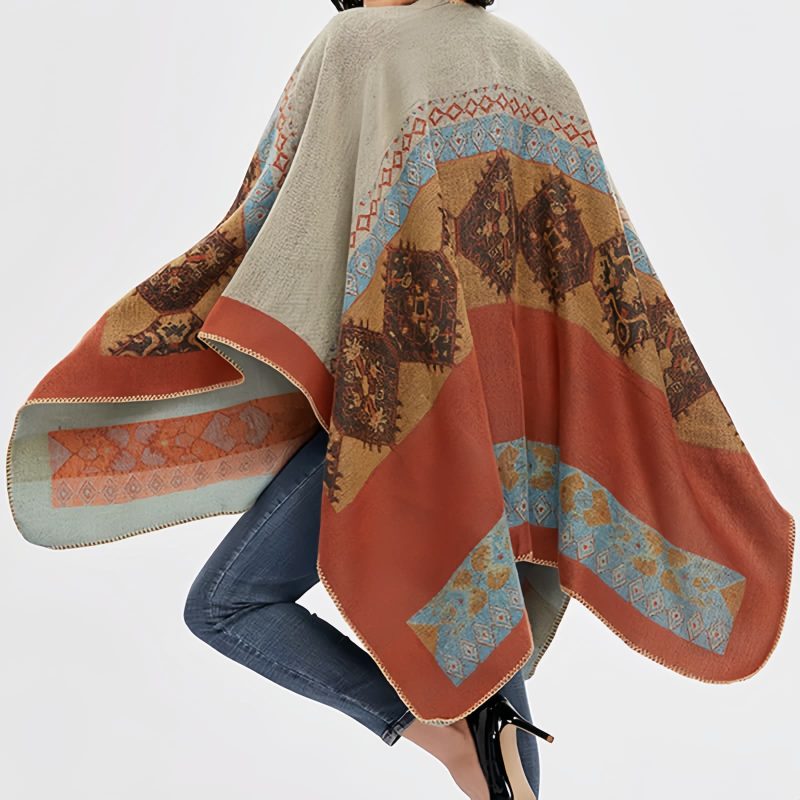 Chaleco Cálido con Patrón de Diamante Tibetano Tibetan Diamond Pattern Warm Shawl
