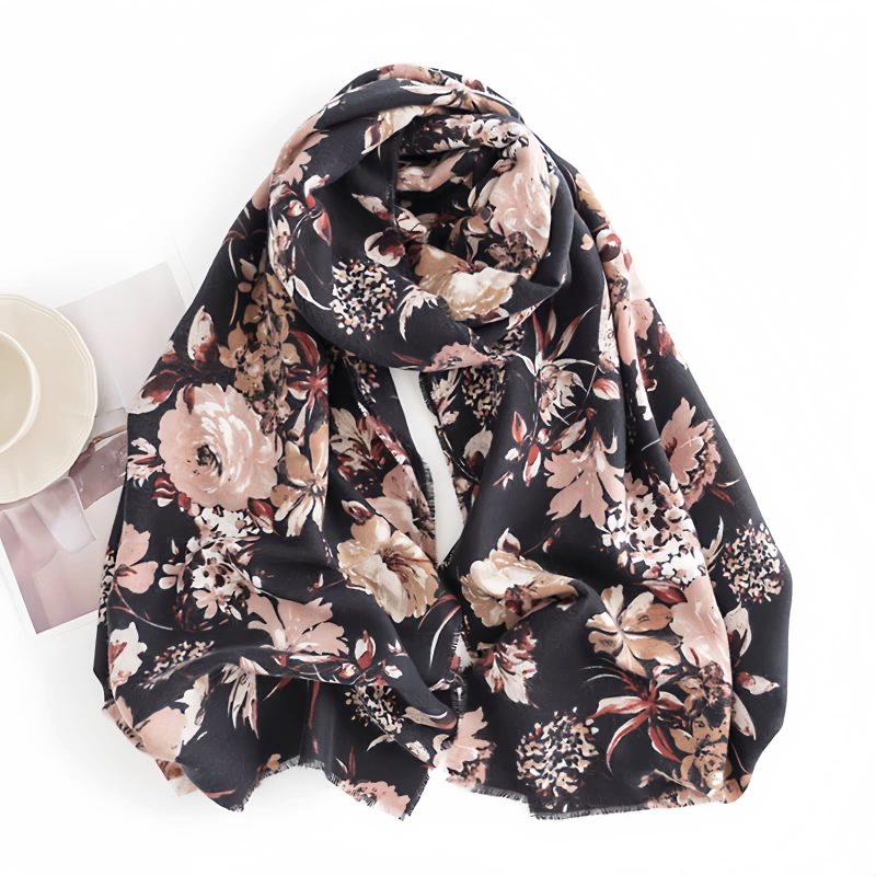 Tibeter Schal mit Blumenmuster Tibetan Floral Print Shawl