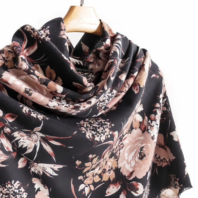 Tibeter Schal mit Blumenmuster Tibetan Floral Print Shawl
