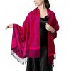Chale Tibetano con Borlas Jacquard Tibetan Jacquard Tassel Shawl
