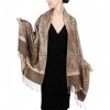 Chale Tibetano con Borlas Jacquard Tibetan Jacquard Tassel Shawl