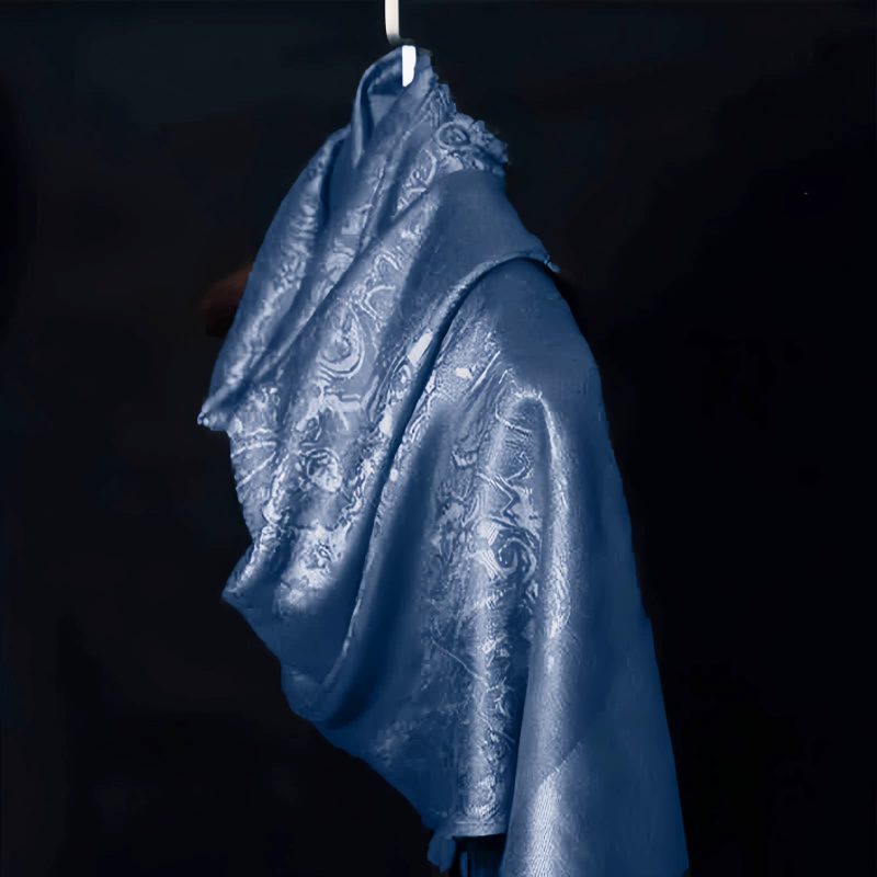 Chale Tibetano con Borlas Jacquard Tibetan Jacquard Tassel Shawl
