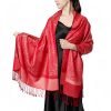 Chale Tibetano con Borlas Jacquard Tibetan Jacquard Tassel Shawl