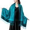 Chale Tibetano con Borlas Jacquard Tibetan Jacquard Tassel Shawl