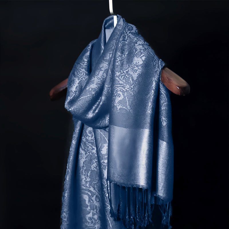 Chale Tibetano con Borlas Jacquard Tibetan Jacquard Tassel Shawl