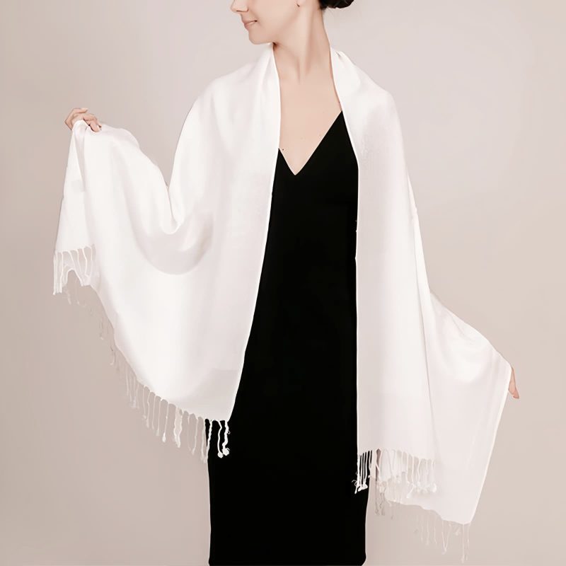 Chale Tibetano con Borlas Jacquard Tibetan Jacquard Tassel Shawl