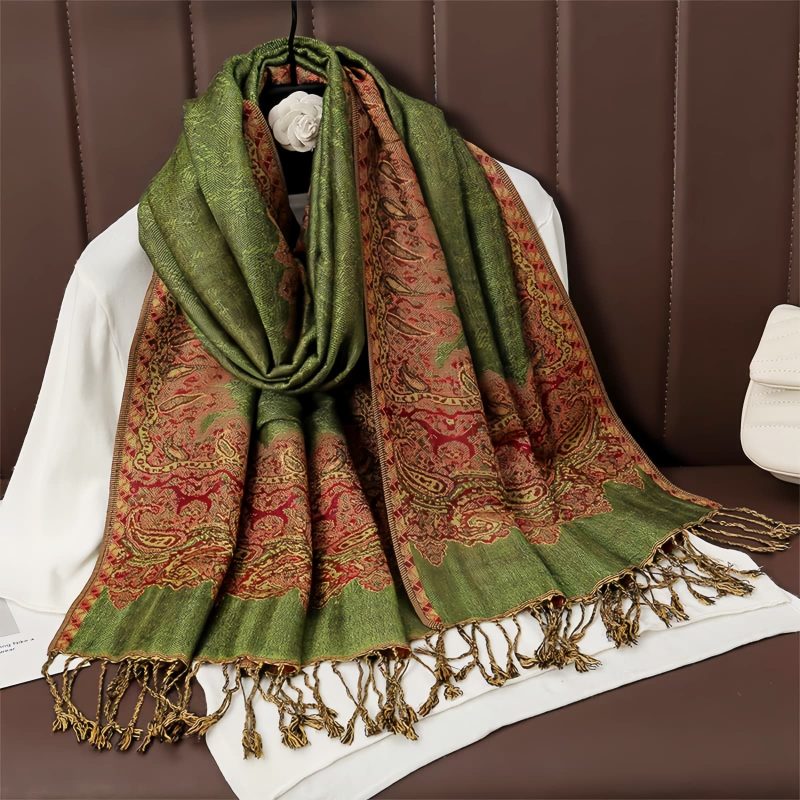 Chale Tibetano de Poliéster con Diseño Floral Colorido Tibetan Polyester Colorful Floral Design Shawl