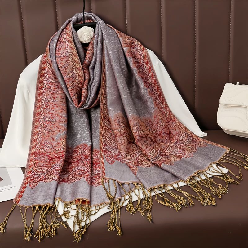 Chale Tibetano de Poliéster con Diseño Floral Colorido Tibetan Polyester Colorful Floral Design Shawl